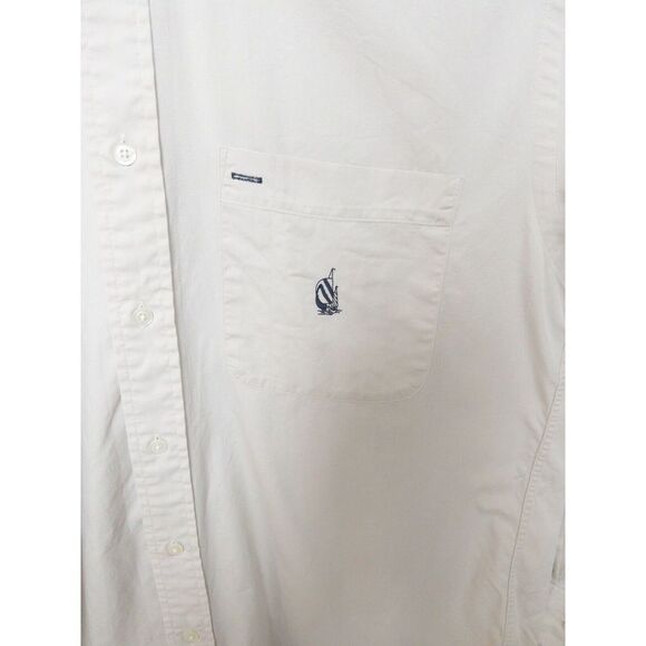 Vintage Nautica Made In USA Mens‎ Medium Button Down Dress Shirt Tan - Picture 3 of 11